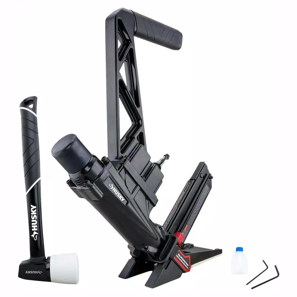 Husky 3-in-1 Pneumatic Flooring Nailer and Stapler, 15.5 and 16 Gauge, 2 in.