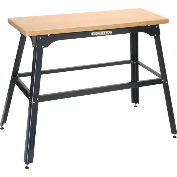 Shop Fox Tool Table Plus Heavy Duty Bench Top Machine Stand with Butcher Block Finish