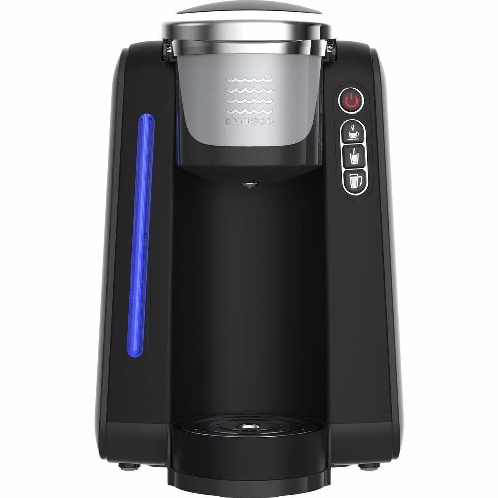 DRINKPOD JAVAPod 1 Single Serve K-Cup Coffee Maker, Refillable Reservoir or In-Line Water Connection, Black