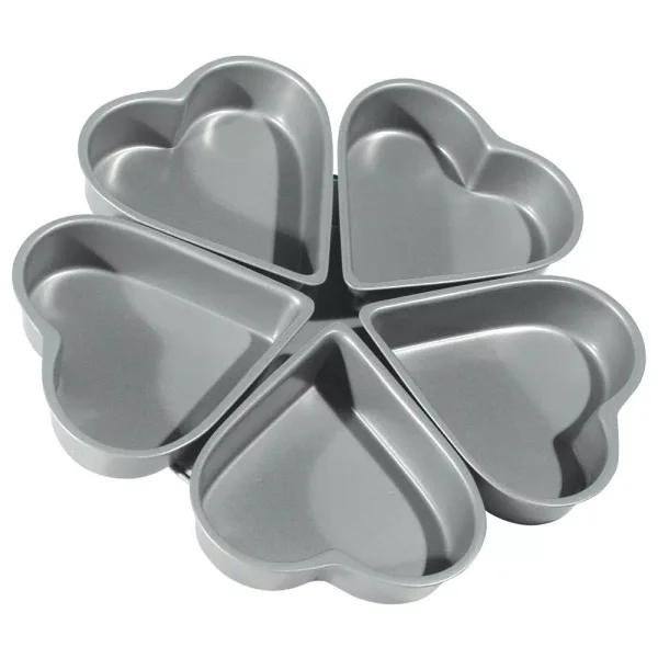 Fox Run Preferred Non-Stick Linked Heart Cake Pan, Carbon Steel