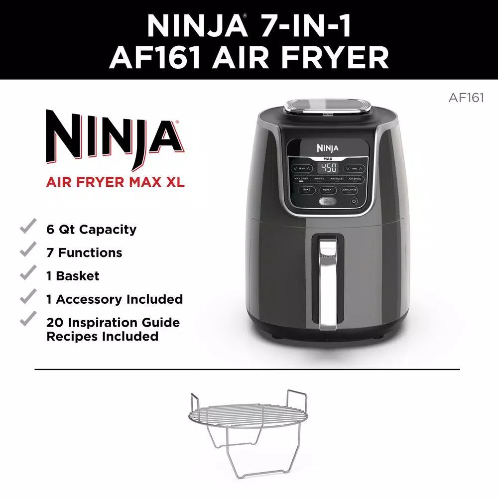 Ninja Air Fryer Max XL 5.5 Qt. Grey, MaxCrisp Technology