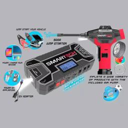 Smartech Products Smartech TECH-5000P 6-in-1 Vehicle Jump Starter, 12000mAh Power Bank, and 150 PSI Air Compressor Kit thumbnail 6