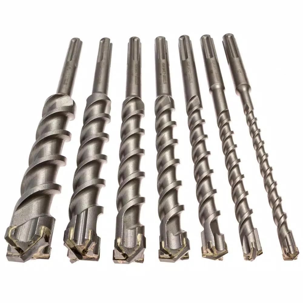 Kateya 7-Piece Carbide Tipped SDS MAX Masonry Drill Bit Set for Concrete, Brick, and Stone