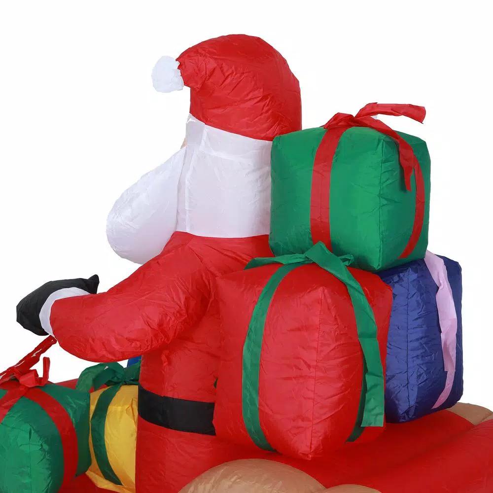 Luxen Home 7 ft. Santa and Sleigh Inflatable with LED Lights