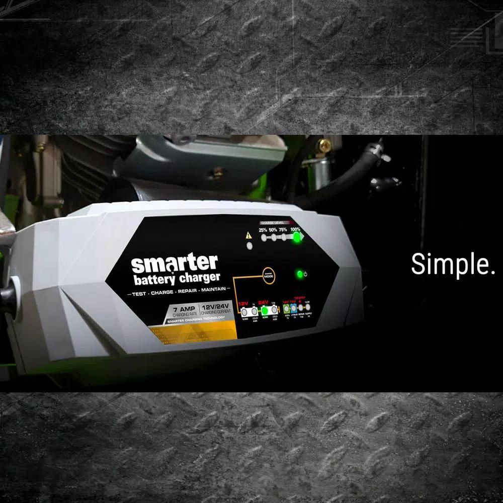 Smartech Products IC-7000 12V/24V 7A Smart Automotive Battery Charger, Maintainer & Repairer