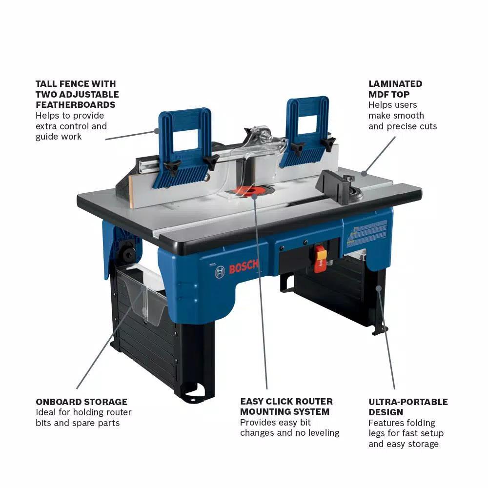 Bosch 1617EVS 2.25 HP 12 Amp Fixed-Base Router with RA1141 Benchtop Router Table Bundle