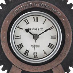 FirsTime & Co. Gear Tabletop Analog Clock - Satin Black & Aged Rust thumbnail 2