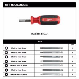 Milwaukee 9-in-1 Metric Hex/Key Drive Multi-Bit Screwdriver Set thumbnail 3