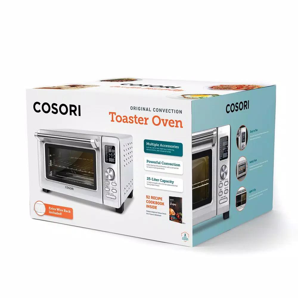 Cosori 25L Convection Toaster Oven with Stainless Steel Finish and Rotisserie Set
