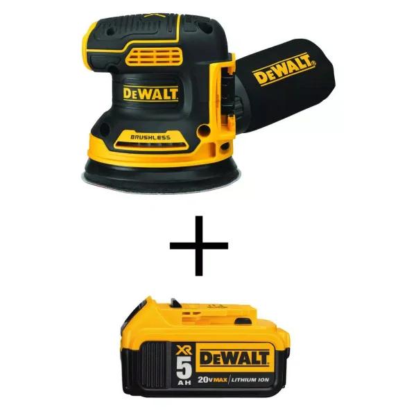 DEWALT 20V MAX XR Brushless 5 in. Cordless Random Orbital Sander Kit with 5.0 Ah Battery