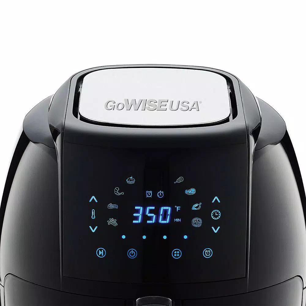 GoWISE USA 7.0 Qt. Black Electric Air Fryer with 8-in-1 Functionality and Recipe Book
