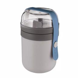 BergHOFF Leo Dual Lunch Box and 3-Piece Stainless Steel Flatware Set - Grey and Blue thumbnail 5