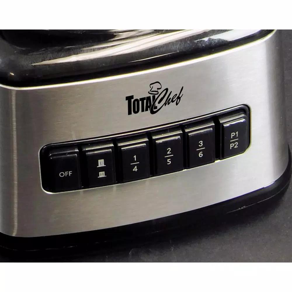 Total Chef 500-Watt 8-Speed Stand Blender with 50 oz. Glass Pitcher, Black