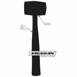 Vaughan RM18DB 18 oz. Non-Marring Rubber Dead Blow Mallet with Hickory Handle thumbnail 7