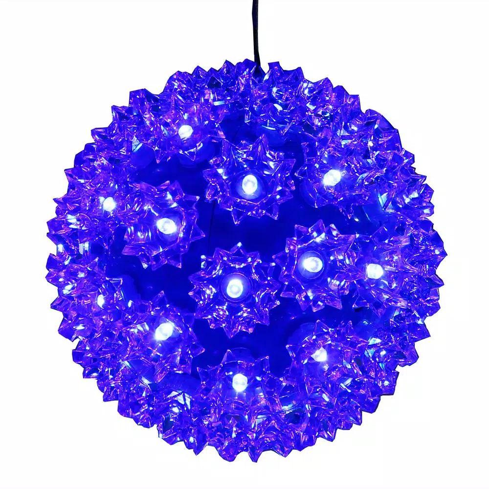 Sunnydaze Decor 5 in. Blue LED Lighted Hanging Ball Ornament - Indoor/Outdoor Specialty Lights