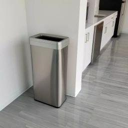 iTouchless 21 Gal. Stainless Steel Slim Rectangular Open Top Commercial Trash Can with Dual Deodorizer thumbnail 4