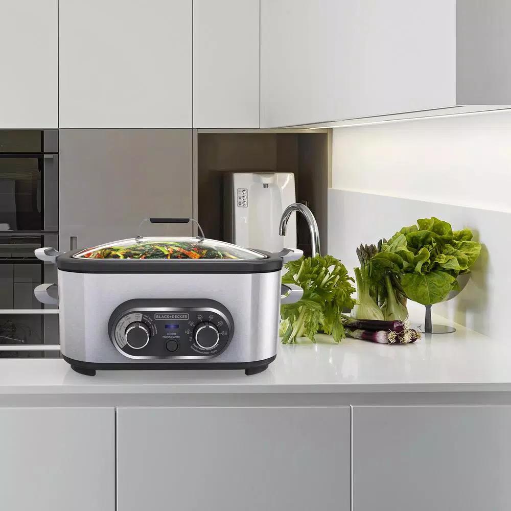 BLACK+DECKER BLACK + DECKER 6.5 Quart Stainless Steel Multicooker and Slow Cooker