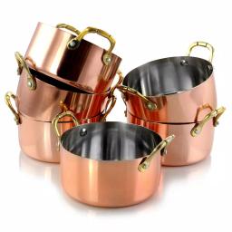 Gibson Home Rembrandt 0.5 qt. Round Stainless Steel Mini Dutch Oven in Copper, 6-Pack thumbnail 1