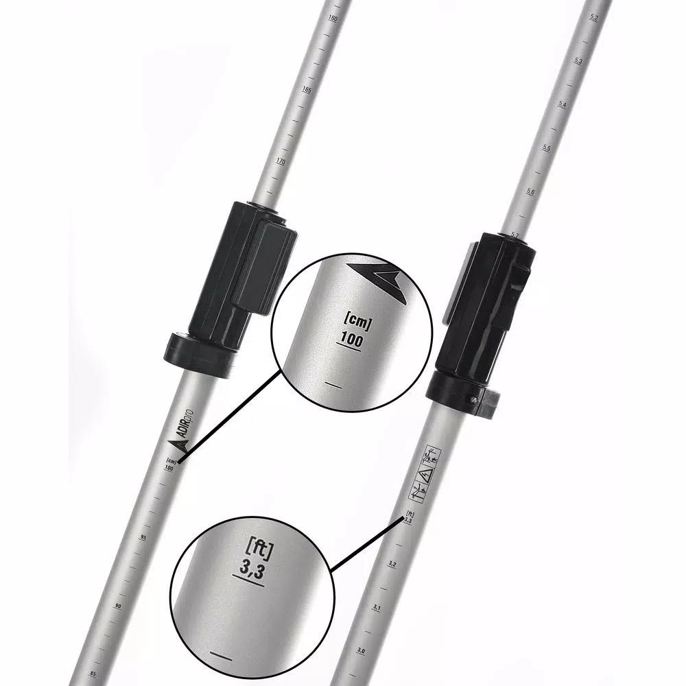 AdirPro 7 ft. Aluminum Telescoping Reflector Pole with Circular Bubble, Dual Metric & SAE Graduations