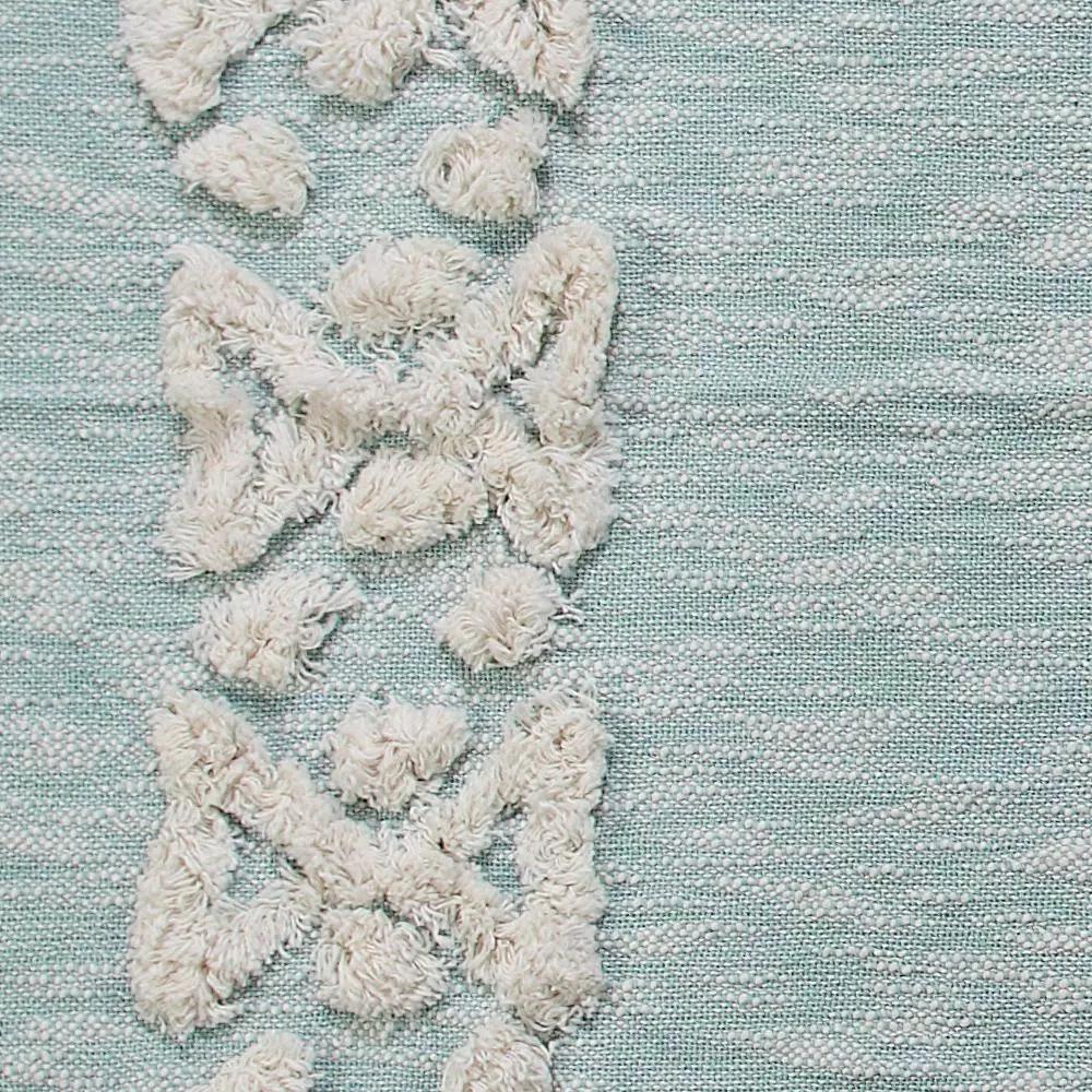 LR Resources Soft Aztec Sky Blue Decorative Throw Blanket - 50 in. x 60 in. Cotton Tufted Throw