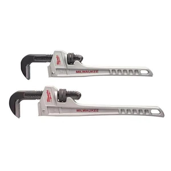 Milwaukee 14 in. and 18 in. Aluminum Pipe Wrench Set (2-Piece)