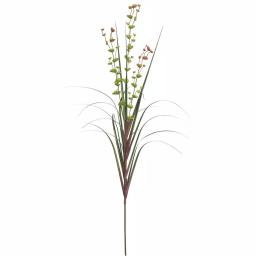 Vickerman 24 in. Artificial Eucalyptus and Green Grass Potted Plant in Black Insertable Pot thumbnail 3