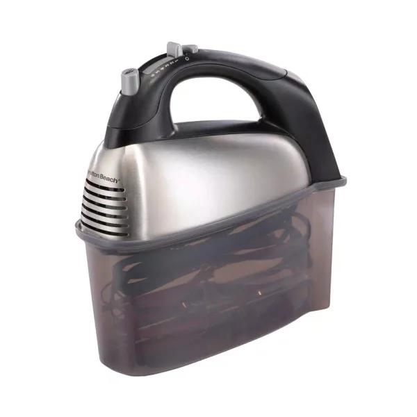 Hamilton Beach SoftScrape 6-Speed Stainless Steel Hand Mixer with Snap-On Storage Case