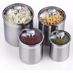 Cooks Standard 4-Piece 18/10 Stainless Steel Canister Set with Tempered Glass Lids thumbnail 7