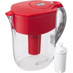 Brita Water Filter Pitcher, 80 fl. oz. Large Capacity, BPA Free, Red thumbnail 1