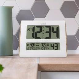 La Crosse Technology Digital Atomic Faux Wood Sided Wall Clock with Indoor/Outdoor Temperature and Humidity thumbnail 6
