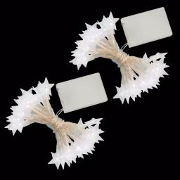 LUMABASE Battery Operated LED Star String Lights, Cool White, 8 ft. (Set of 2) thumbnail 1