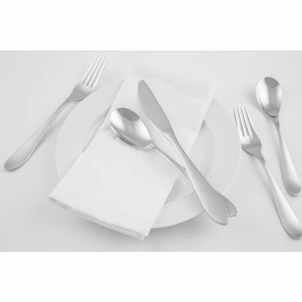 Cambridge Silversmiths Azura Satin Mirror 20-Piece 18/10 Stainless Steel Flatware Set, Service for 4