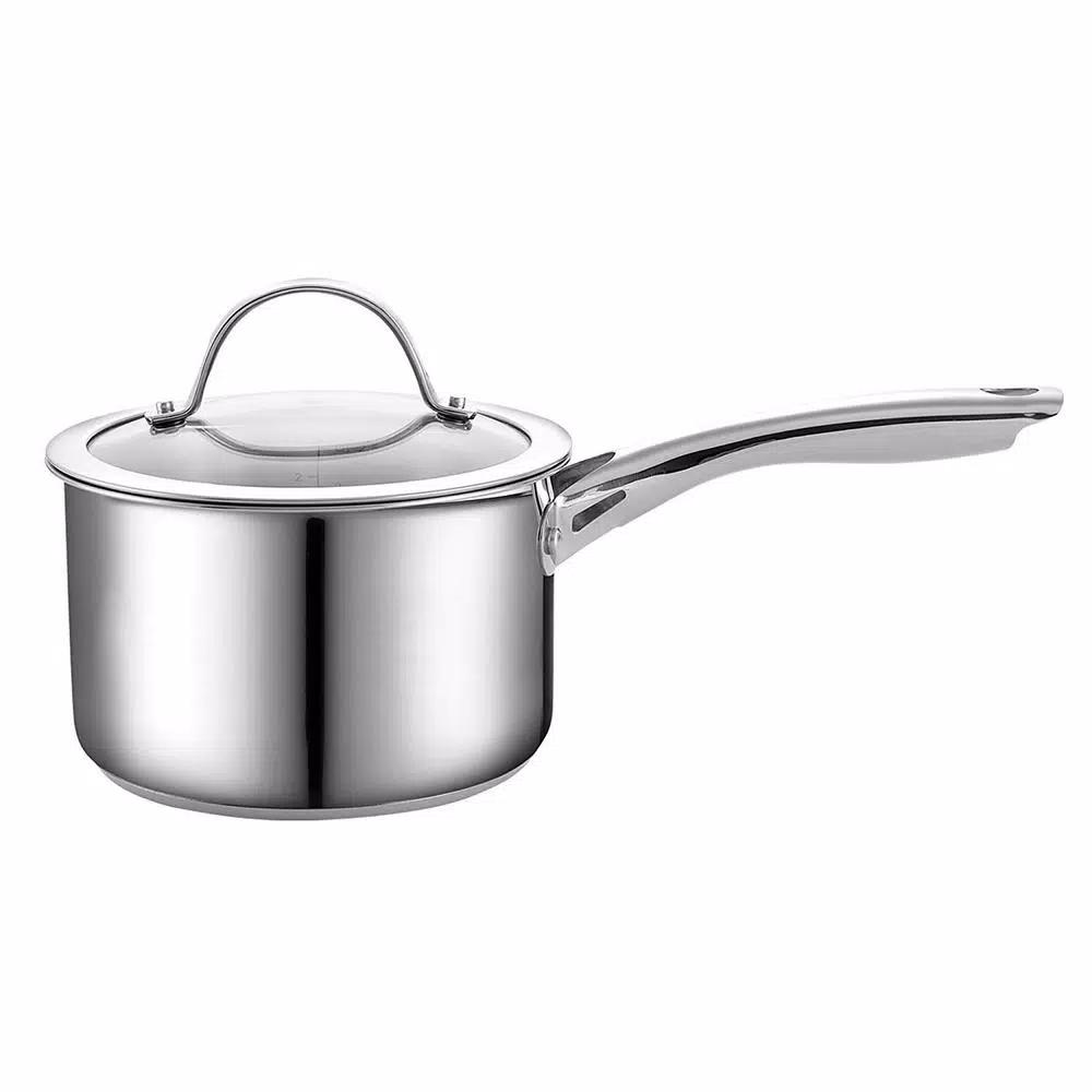 Cooks Standard 3 Qt. Stainless Steel Saucepan with Tempered Glass Lid