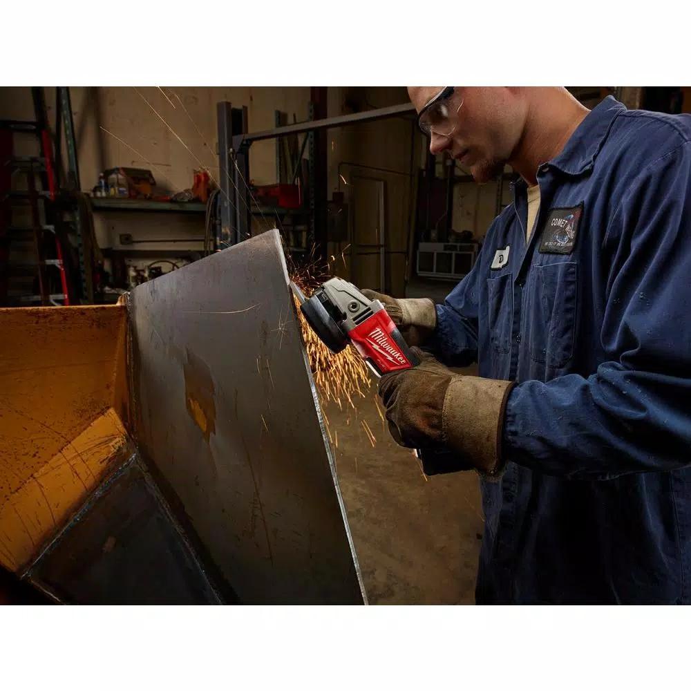 Milwaukee M18 FUEL 4-1/2 in. / 5 in. Brushless Cordless Angle Grinder Kit with Paddle Switch and (2) 6.0 Ah Batteries