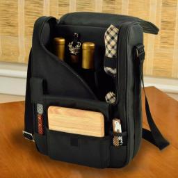 Unbranded Picnic at Ascot Bordeaux Wine and Cheese Cooler Bag Set with Glassware and Hardwood Board thumbnail 2
