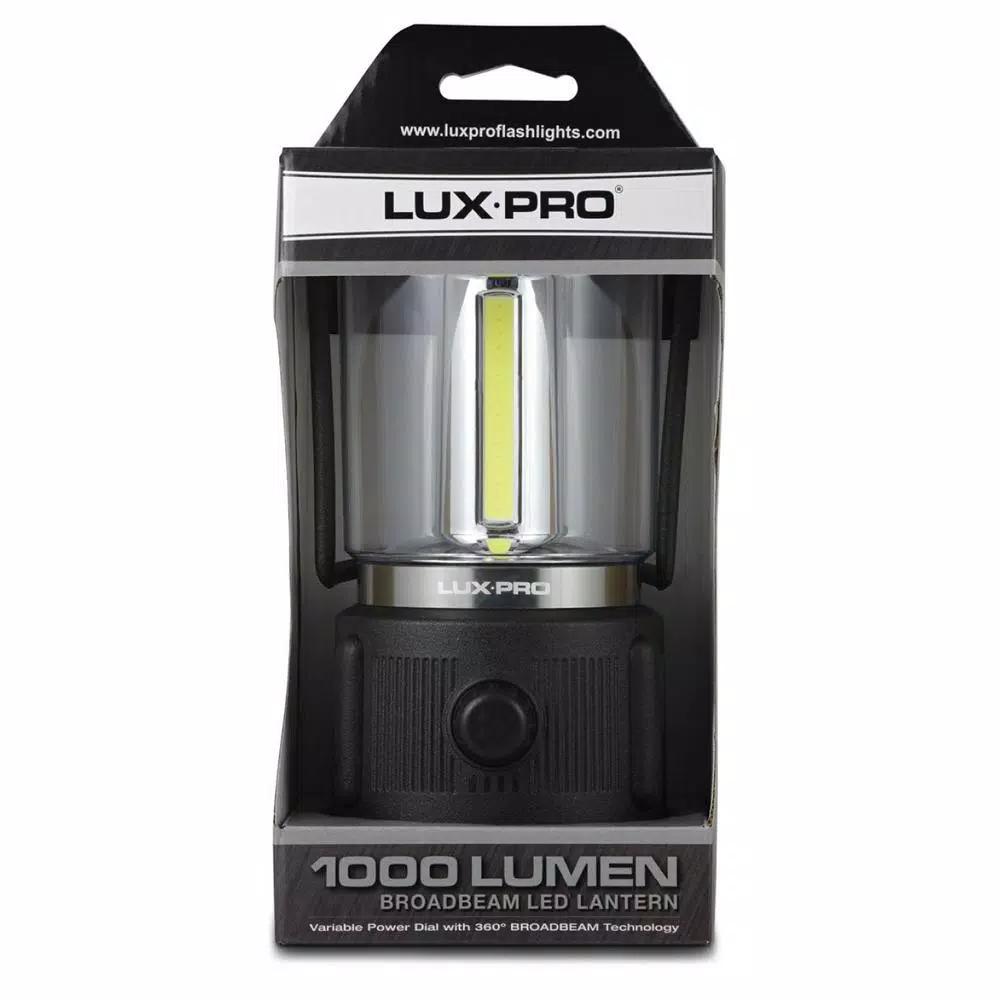 LUXPRO 3D Rugged LED Lantern, 1000 Lumens, 360° Broadbeam Light with TackGrip