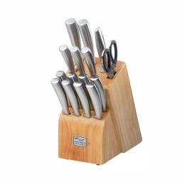 Chicago Cutlery Elston 16-Piece Stainless Steel Knife Set with Wood Block thumbnail 1