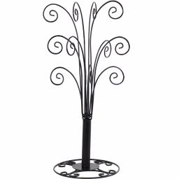 Sunnydaze Decor Gloria 20 in. Black Metal Christmas Ornament Stand with 20 Hooks thumbnail 1