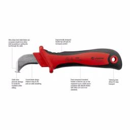 Jonard Insulated Cable Sheath Slitting and Dismantling Knife, 1000V Rated thumbnail 2