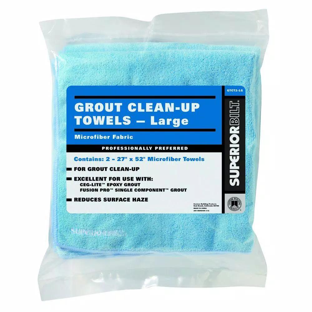 Custom Building Products SuperiorBilt Microfiber Grout Clean-Up and Sealer Towels, 27 in. x 52 in. (2 Pack)