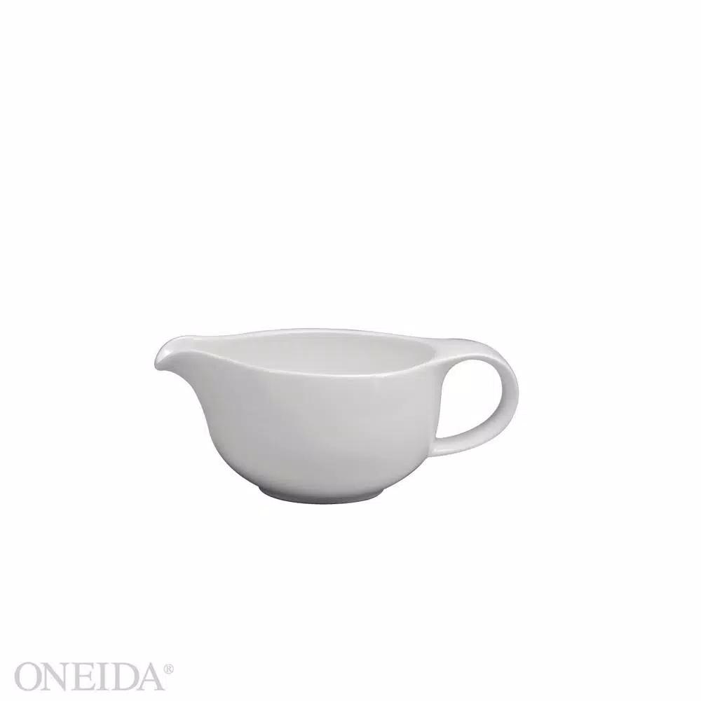 Oneida Cromwell 6.75 oz. White Porcelain Gravy Boats, Set of 36