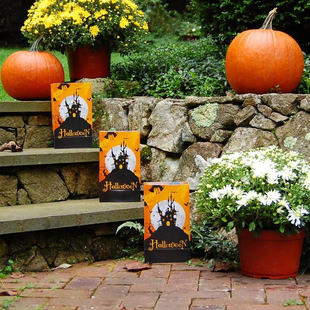 LUMABASE LumaLite Luminaria Kit Halloween House - 6-Count LED Walkway Lights