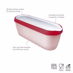 Tovolo Glide-A-Scoop 1.5 Qt. Ice Cream Tub, Insulated Airtight Freezer Container with Non-Slip Base, Cayenne thumbnail 2