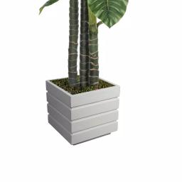 Vintage Home 84 in. Artificial Elephant Ear Plant with White Fiberstone Planter thumbnail 3