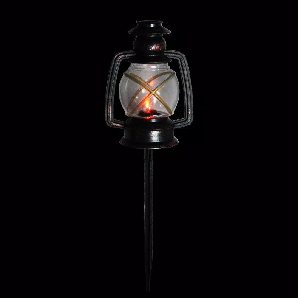 Northlight 16 in. Christmas Pathway Markers Flickering Bronze Lantern Ground Stakes (3-Pack)