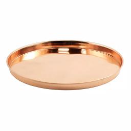 Achla Designs 12.5 in. Round Copper Plated Stainless Steel Decorative Serving Tray thumbnail 1
