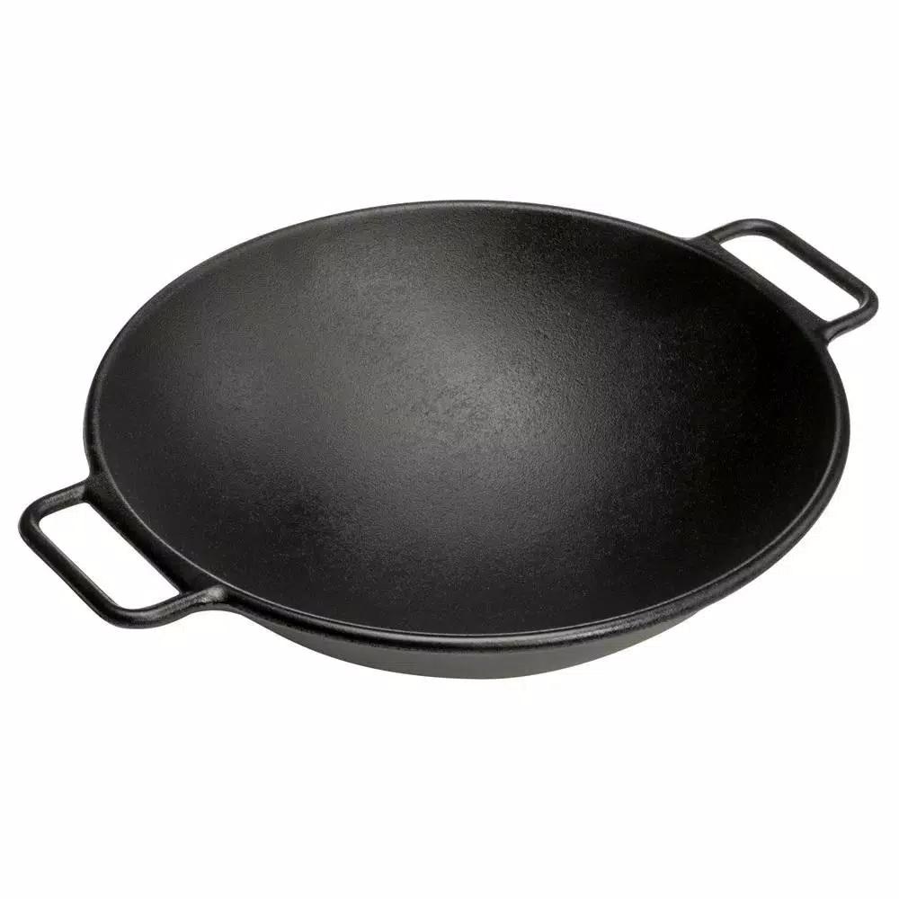 Lodge 14 in. Cast Iron Wok with Dual Loop Handles