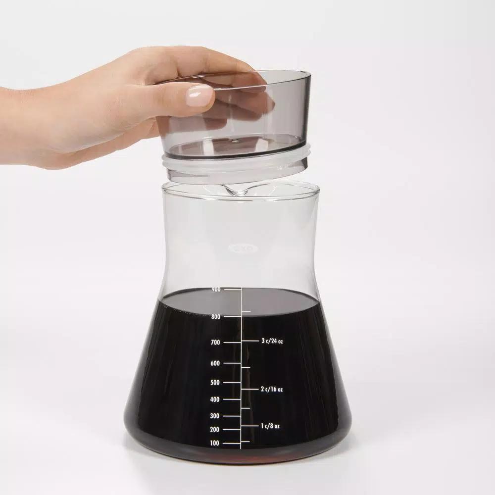 OXO Good Grips 4-Cup Cold Brew Drip Coffee Maker with Stainless Steel Filter, Gray