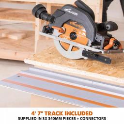Evolution Power Tools 15 Amp 7-1/4 in. Corded Circular Track Saw Kit with 40 in. Track and Multi-Material Blade thumbnail 5