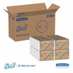 Scott Essential 100% Recycled Multi-Fold White Paper Towels, 250 Sheets per Pack, 16 Packs per Carton thumbnail 5